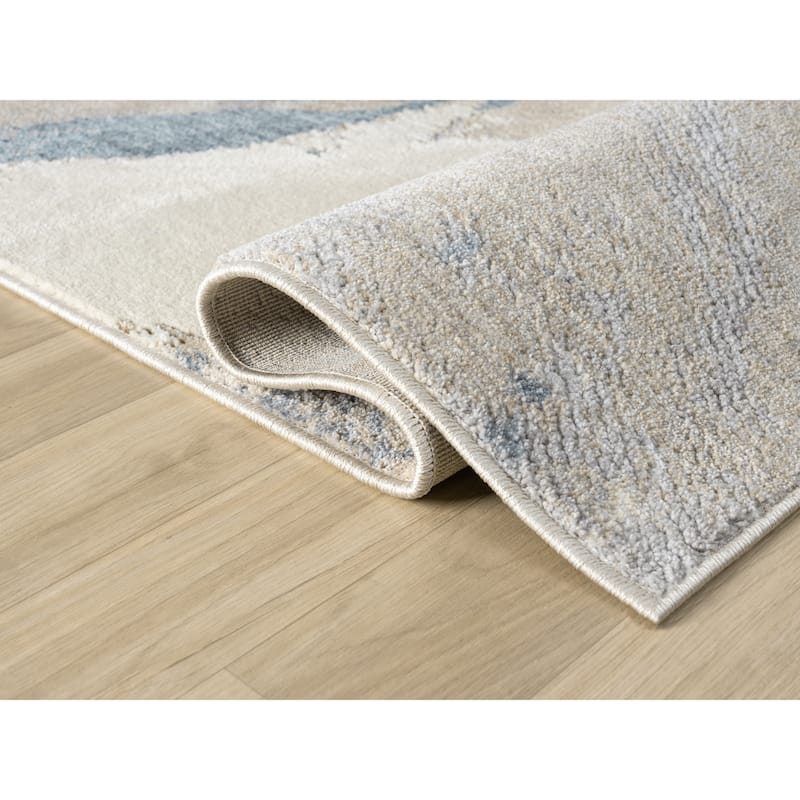 Babylon Abstract Gray and Beige Area Rug