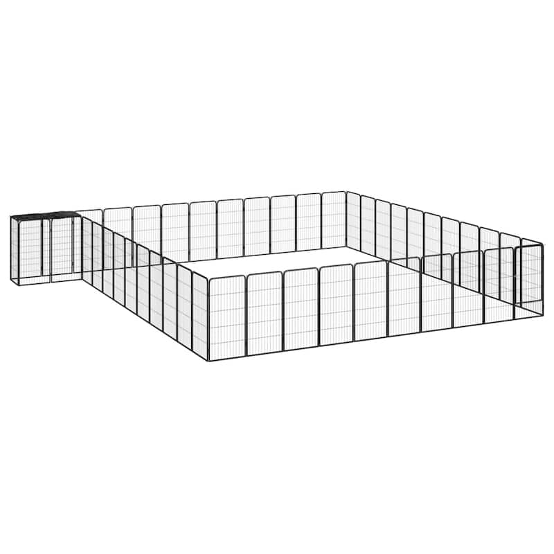 vidaXL Dog Playpen Kennel Dog Cage Puppy Pet Exercise Wire Fence Steel Black