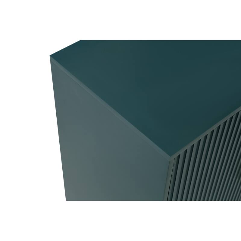 Roomfitters Wood TV Stand for TVs up to 50", Media Console Table with Storage Cabinet & Adjustable Shelves, Navy Blue