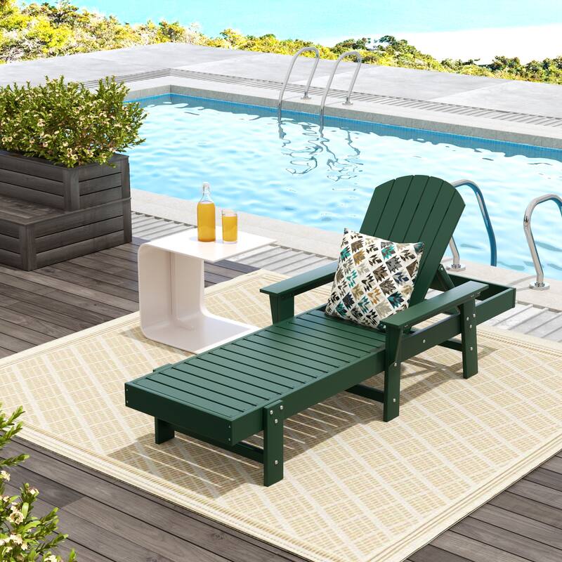 Altura Poly Eco-Friendly All Weather Reclining Chaise Lounge with Arms