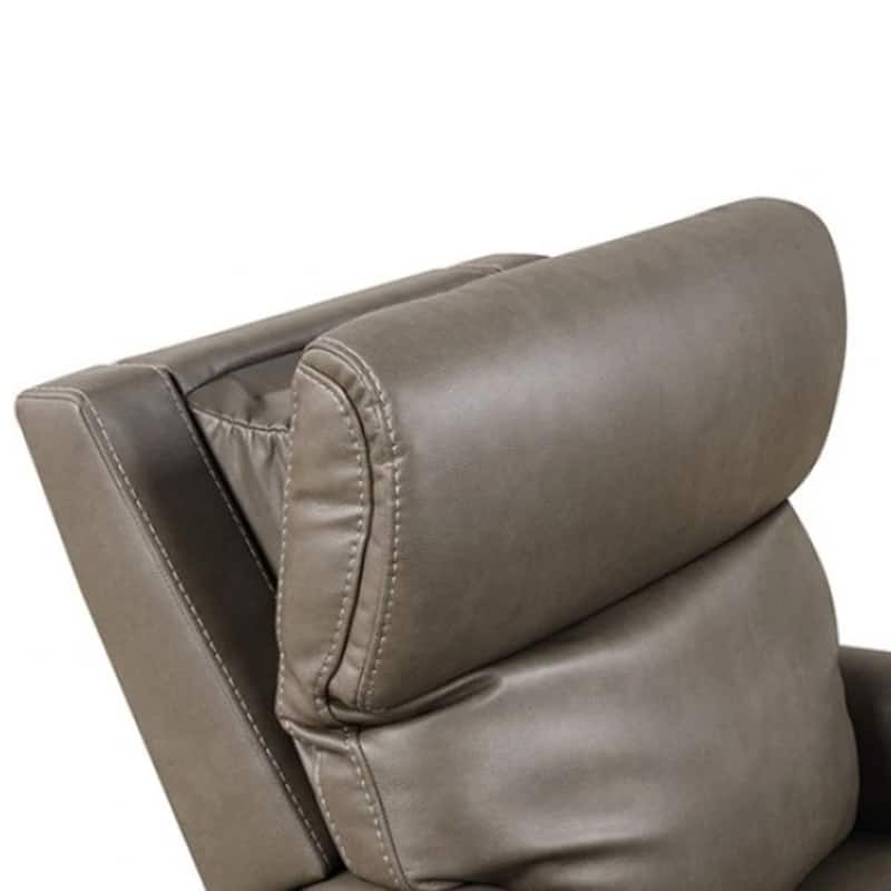 Lift Chair with Power Headrest, Light Gray Fabric Padded, USB Charging