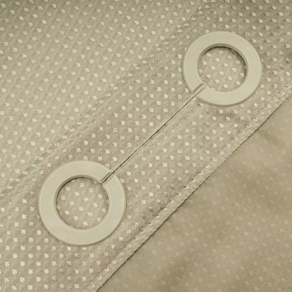 No Hook Waffle Weave Shower Curtain and Liner Set Sheer Window