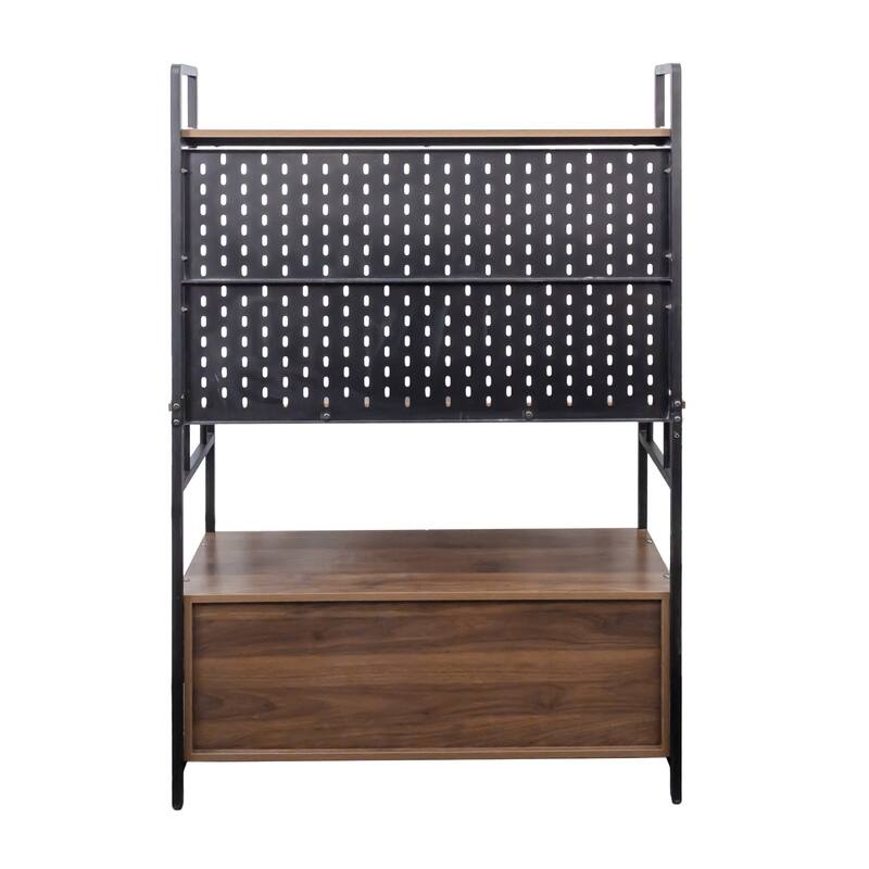 Kitchen Bakers Rack with Door, Utility Storage Shelf