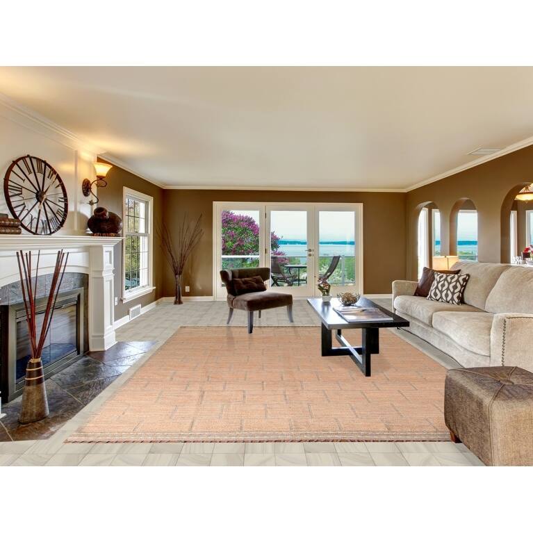 Striped Moroccan Area Rug Handmade Wool Carpet - 8'11"x 12'6"