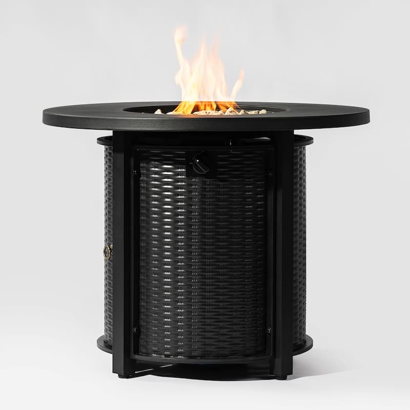 32" Propane Gas Fire Pit Table 50000 BTU Round Steel Fire Pit