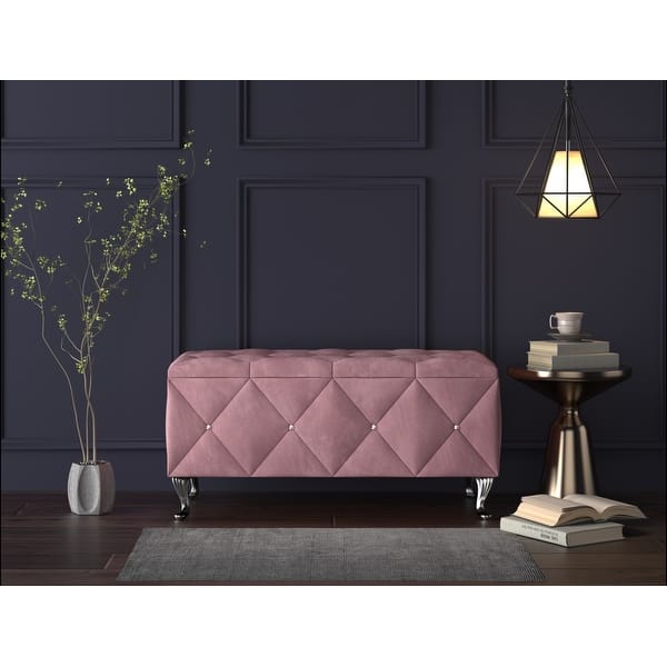 slide 2 of 4, Bodhi Upholstered Flip Top Storage Bench Big - Pink