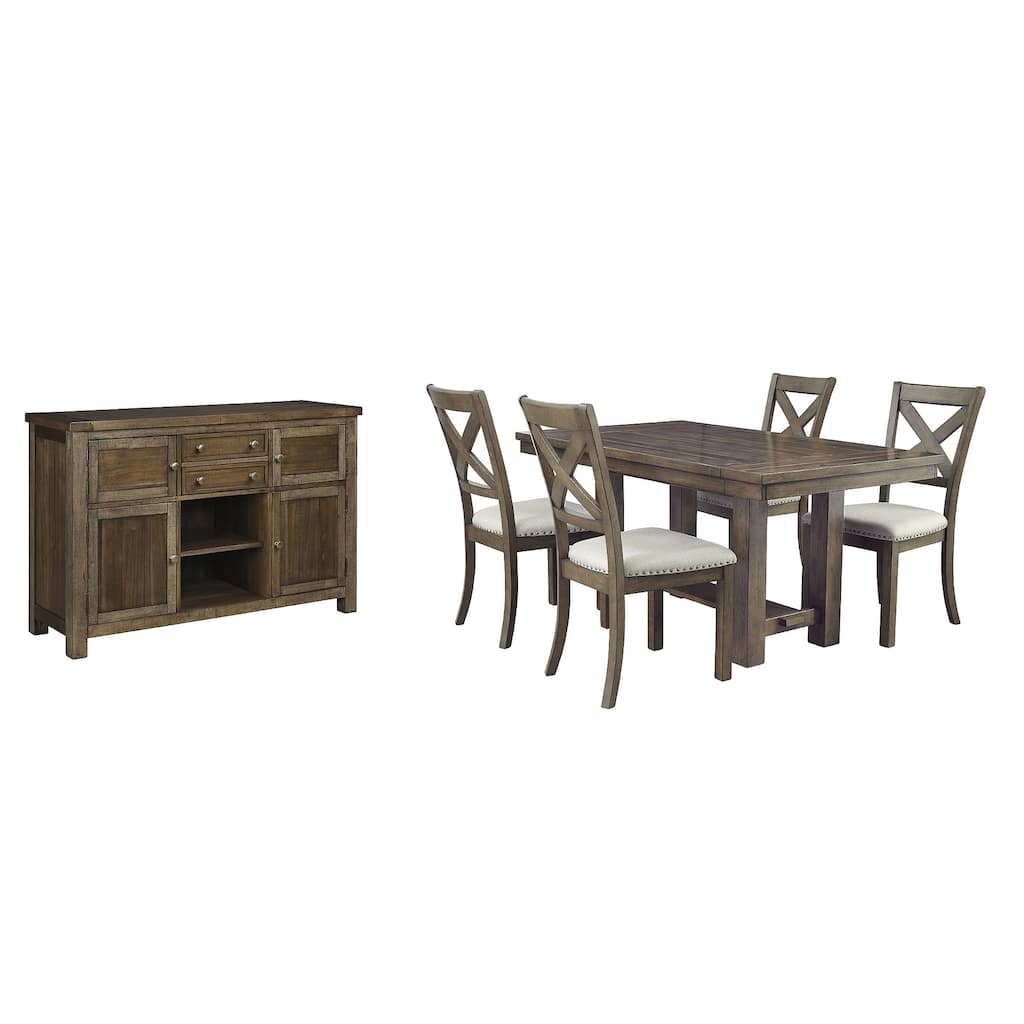 Signature Design by Ashley Moriville Grayish Brown 6-Piece Dining Package