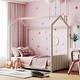 preview thumbnail 4 of 33, Velvet House Bed Wooden Bed with Playhouse Design