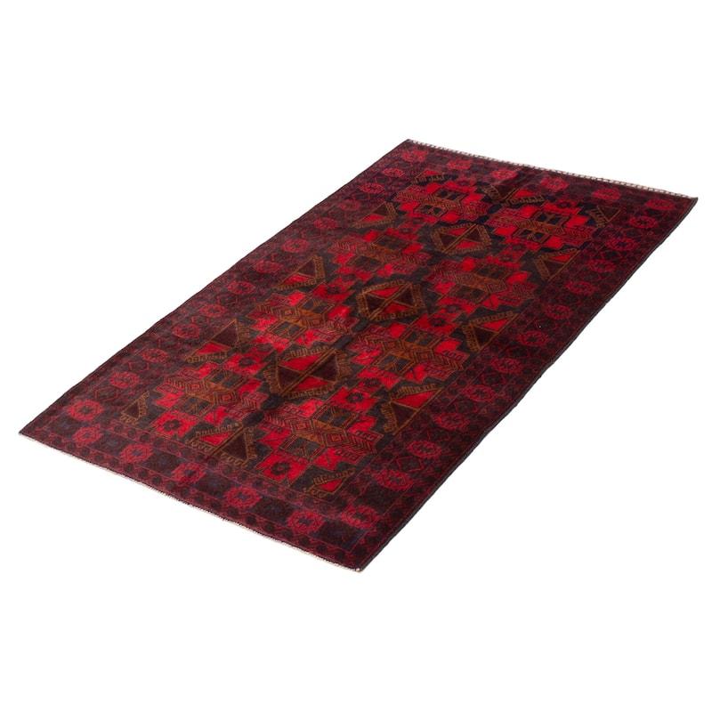 Teimani Red Rug 3'10" x 6'7" - 3'10 x 6'7