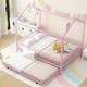 preview thumbnail 4 of 32, Roomfitters Full Size Metal House Bed with Fence, Space-Saving Design with Trundle, Fun and Functional