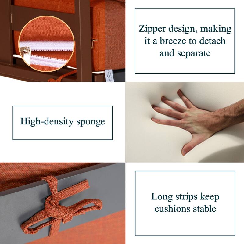 Chelsea 6-Piece Outdoor Patio Sectional Set in Black Aluminum with Removable Cushions for Backyard Garden and Patio Deck