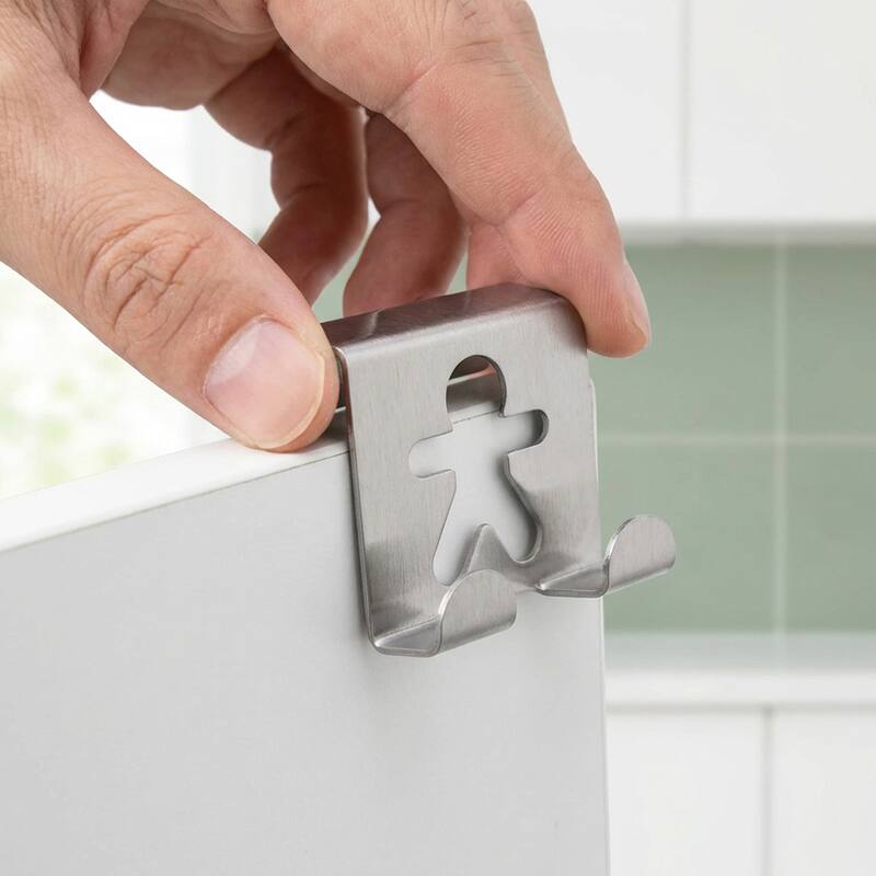 Double Hooks Over The Cabinet Door Set of 2 - 2"H x 2"W x 1 3/4"D