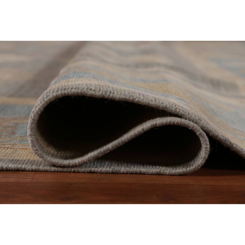 Hand Knotted Oriental 100% Wool Carpet Transitional All-Over Greys & Charcoal Oushak Area Rug - 12' 0'' X 8' 10''