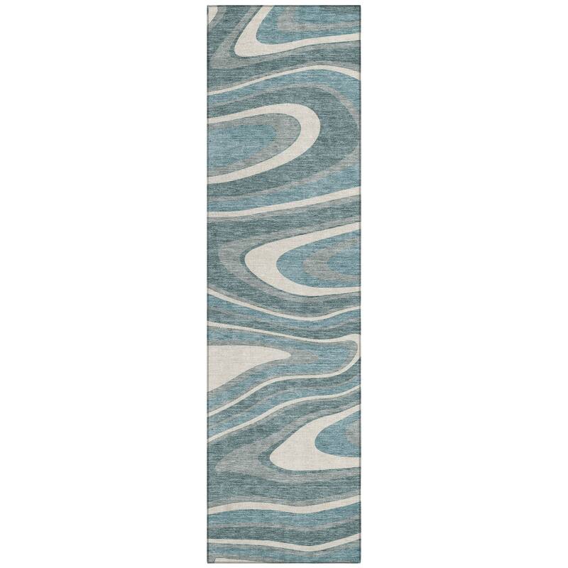 Machine Washable Indoor/ Outdoor Abstract Busey Chantille Rug