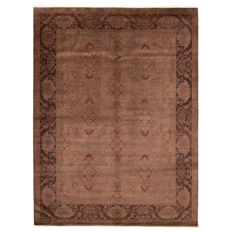 ECARPETGALLERY Hand-knotted Vibrance Brown Wool Rug - 9'1 x 11'10 - Brown - 9'1 x 11'10