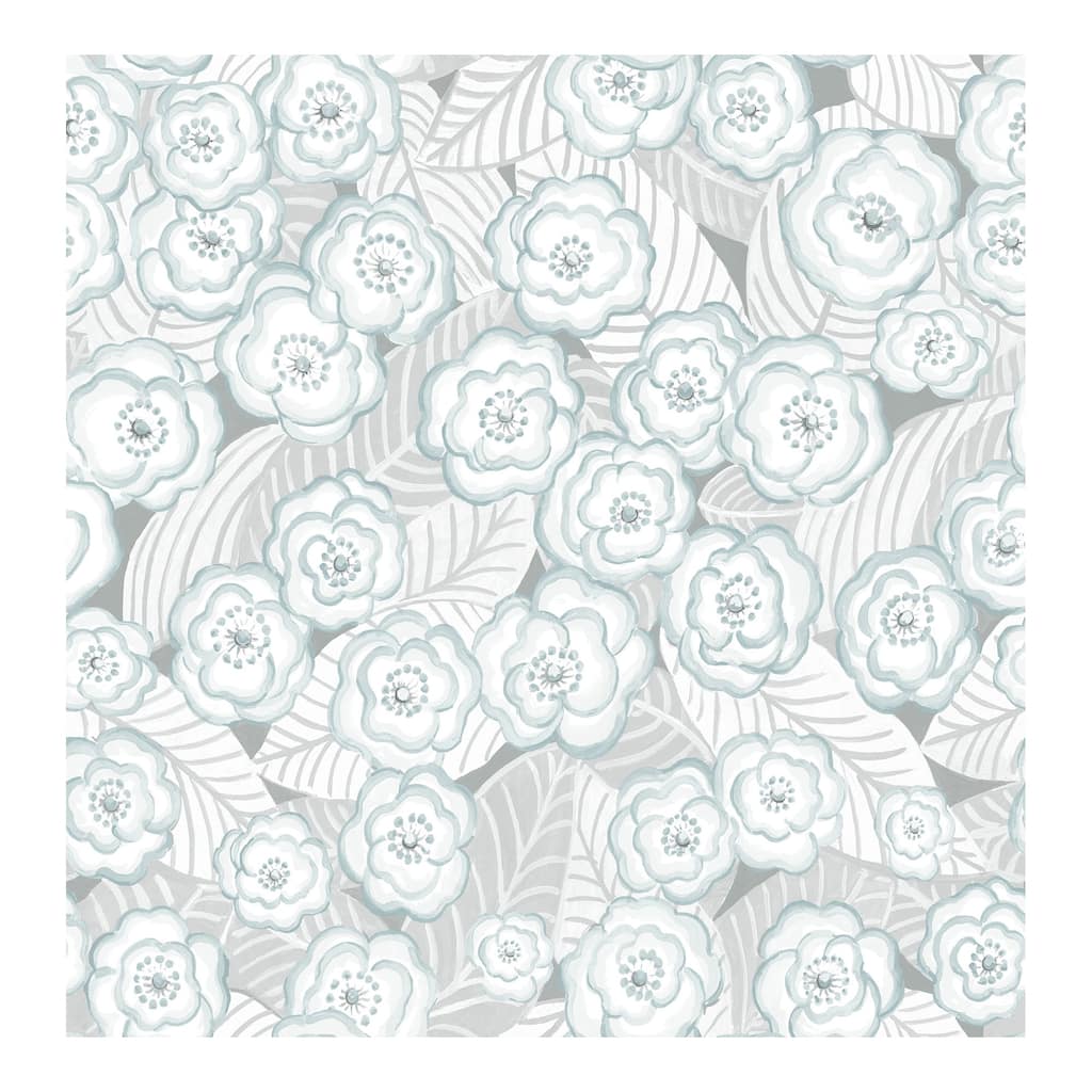 NuWallpaper Oopsie Daisy Grey Peel & Stick Wallpaper - 216in x 20.5in x 0.025in