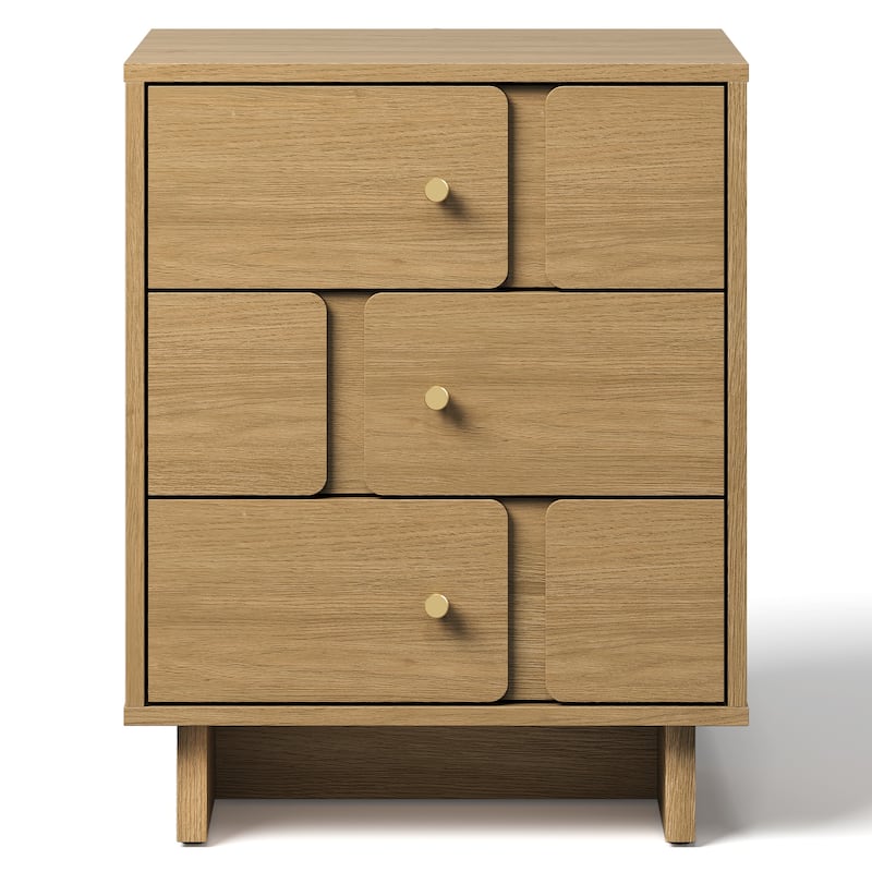 3-Drawer Bedside Table - Natural