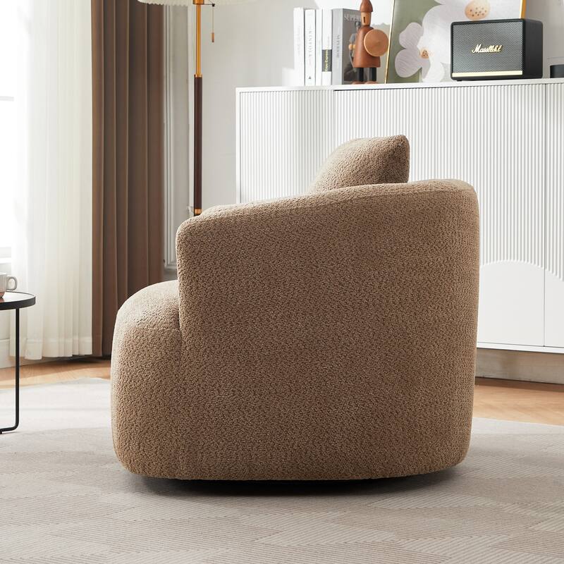Upholstered 38.2" Accent Swivel Chair Sofa with a Pillow