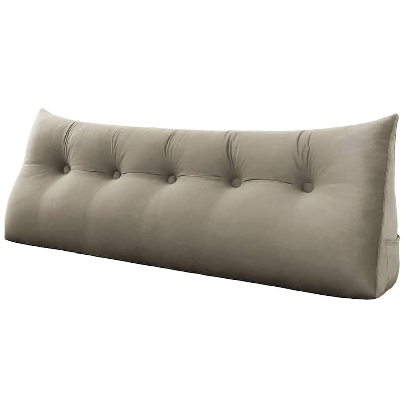 WOWMAX Large Bed Rest Wedge Reading Pillow Back Support Headboard Cushion - Full - Tan