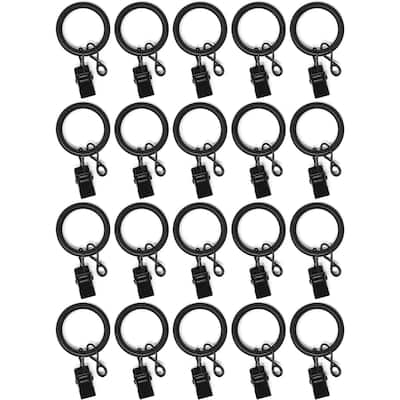 20PCS Solid Metal Window Drapery Curtain Panel Ring with Eyelet, 1" Inner Diameter, Fits Up to 3/4" Rod Multicolor