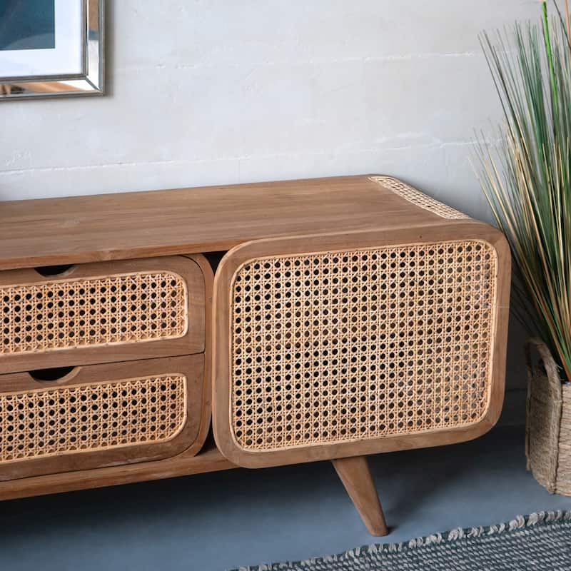 Farmhouse Solid Wood Teak TV Cabinet