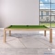preview thumbnail 31 of 36, Olivia 7ft Vintage Ash Billiard Slate Pool Table with Dining Top Green/White