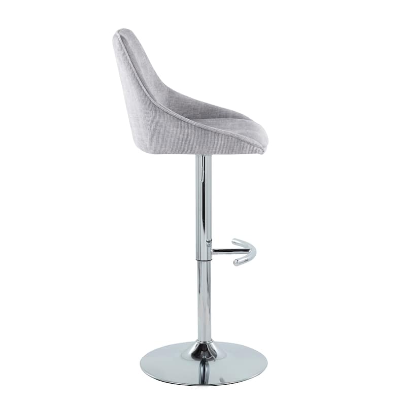 Silver Orchid Alba Adjustable Bar Stool with Rounded T Footrest (Set of 2)
