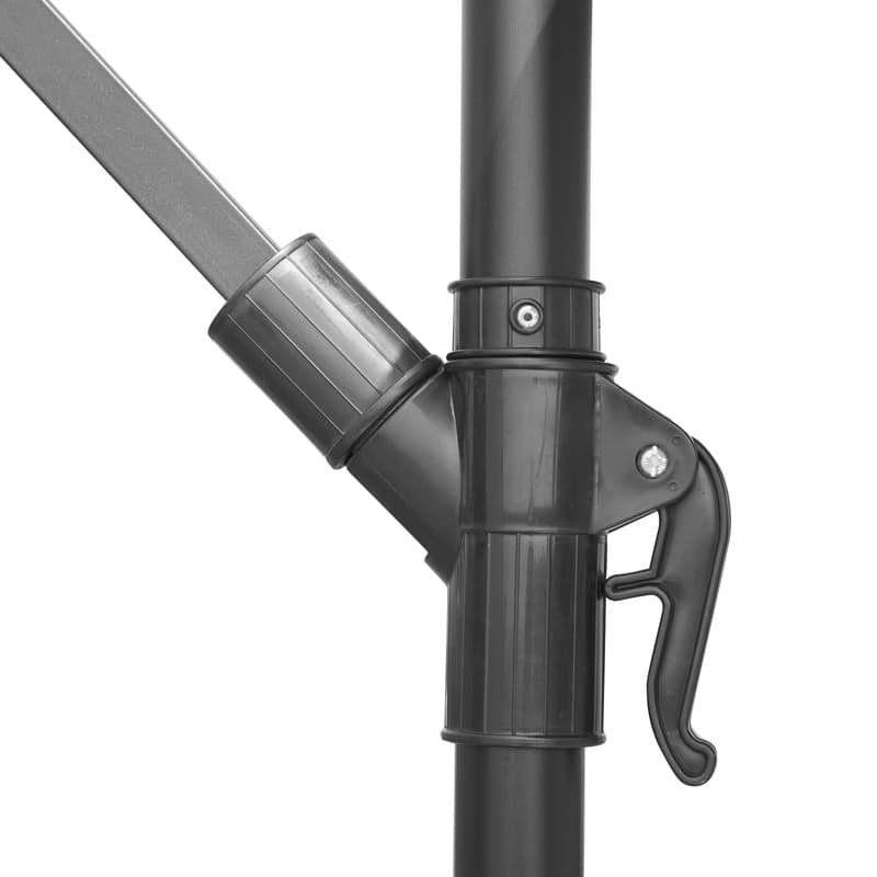 Willry Solar-Powered LED Offset Patio Umbrella with Easy Crank Lift, Tie Closure for Gardens, Balconies, Decks, Swimming pools