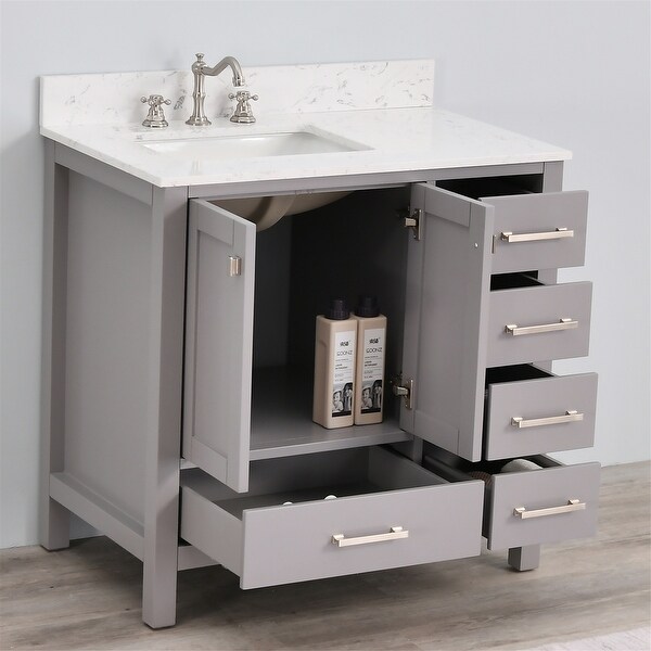 y♡ FAMYYT 36 in. W x 18.3 in. D x 34.2 in. H Single Sink