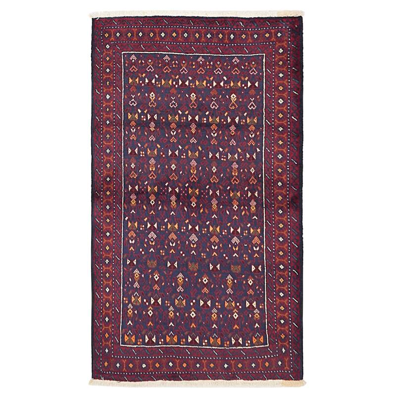 ECARPETGALLERY Hand-knotted Teimani Dark Navy Wool Rug - 3'5 x 5'9