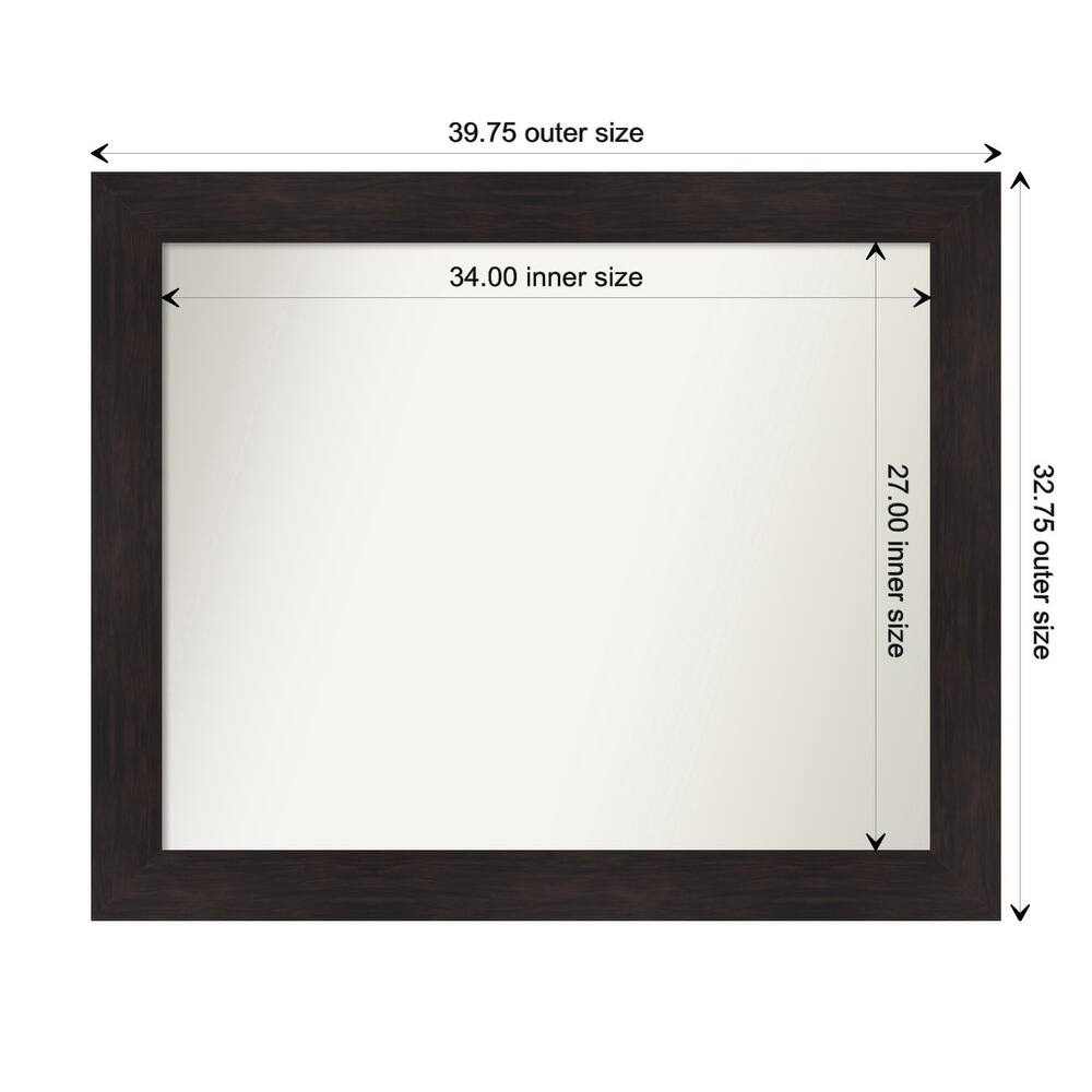 Furniture Espresso Framed Non-Beveled Custom Wall Mirror, Bathroom Vanity Mirror
