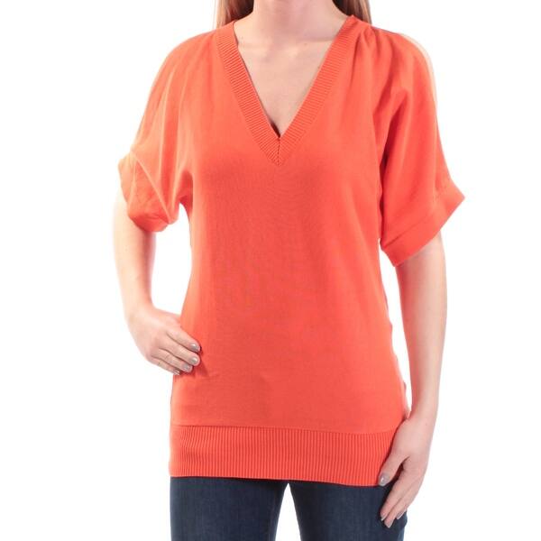 Michael Kors Womens Orange Cut Out Dolman Sleeve V Neck Top Size Xs On Sale Overstock 30166645