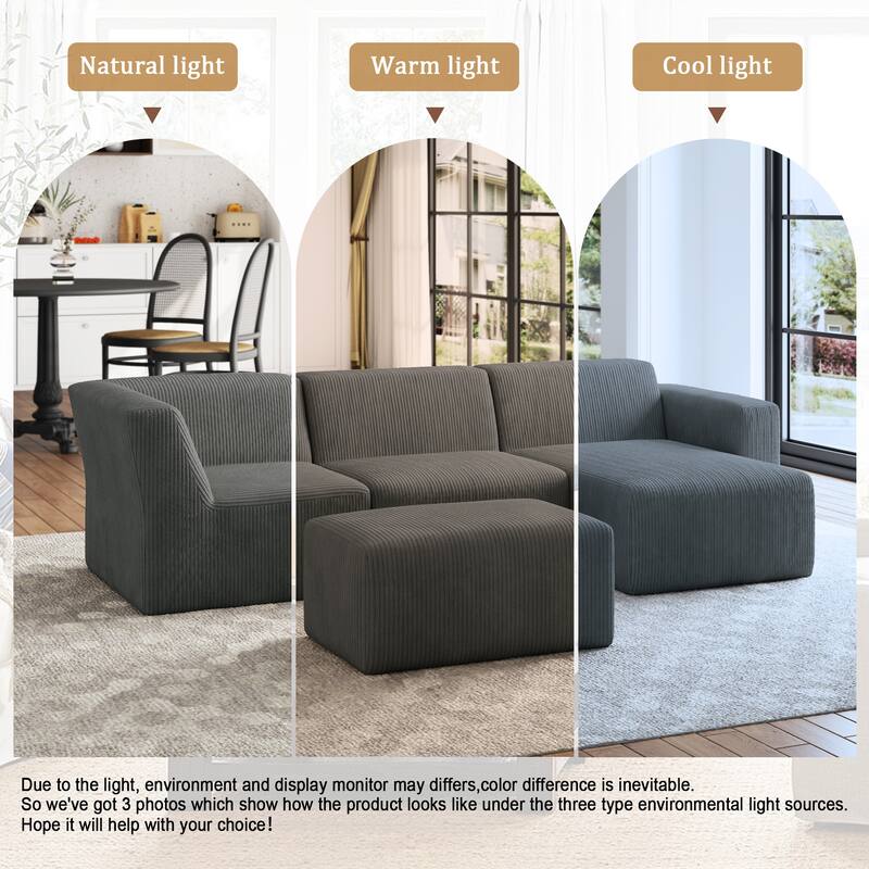 Modular Sectional Sofa 4-seater Oversized Chaise Lounge Couch for Living Room