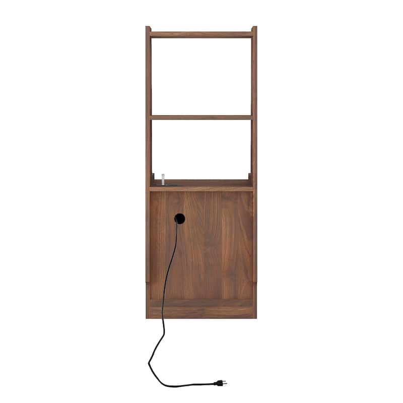 Smart Nightstand with Night Light and Charging Station, Sofa Side Table with Bookshelf, Coffee Table with 2 Storage Drawers