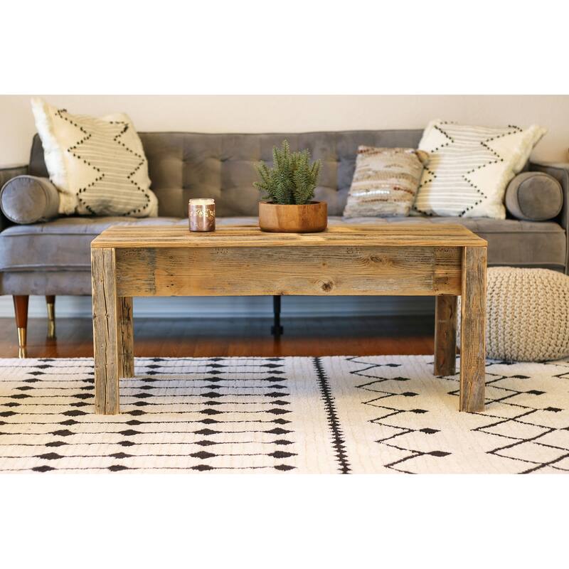 Natural Unfinished Open Floor Coffee Table