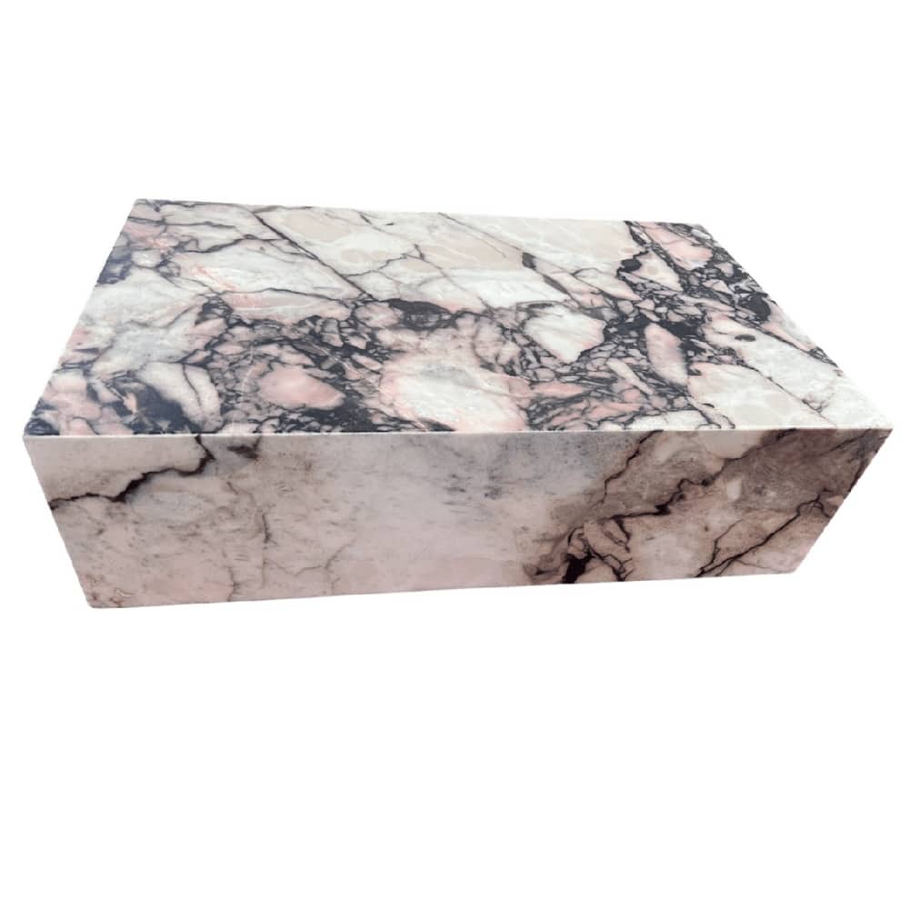 Genuine Marble Block Coffee Table - Calacatta Pink Marble