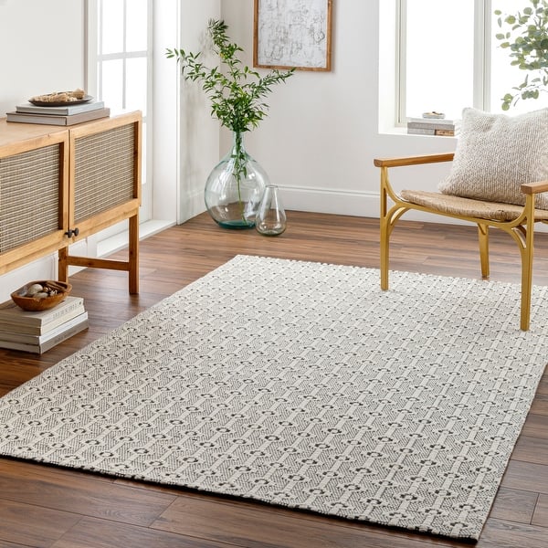 Livabliss Sapana Handmade Mod Farmhouse Wool Blend Area Rug Bed Bath
