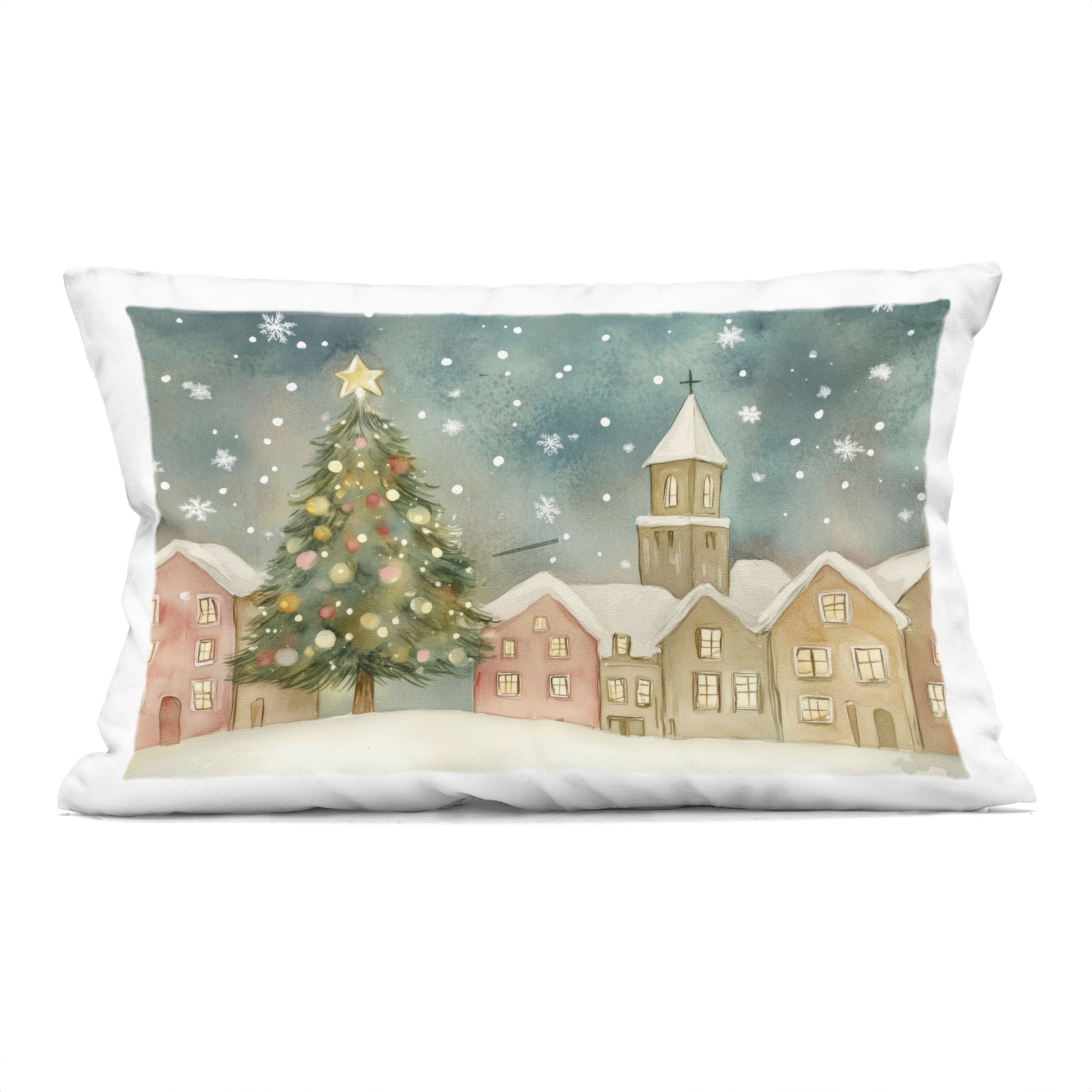 Stupell Christmas Village Snowfall Decorative Printed Throw Pillow Design by LSR Design Studio