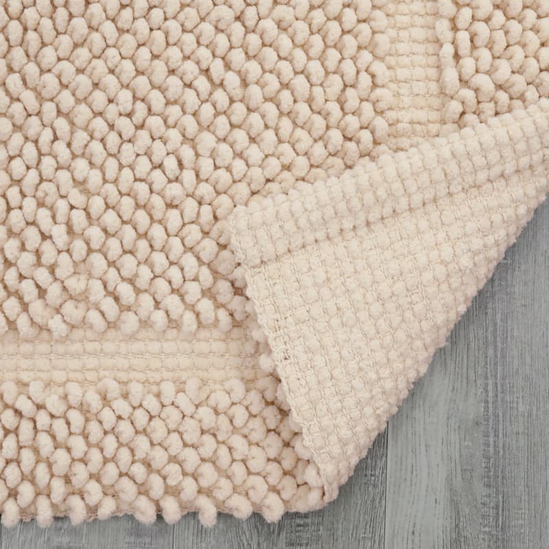 Sophie Border Ultra-plush Chenille Non-Slip Cotton Bath Mat