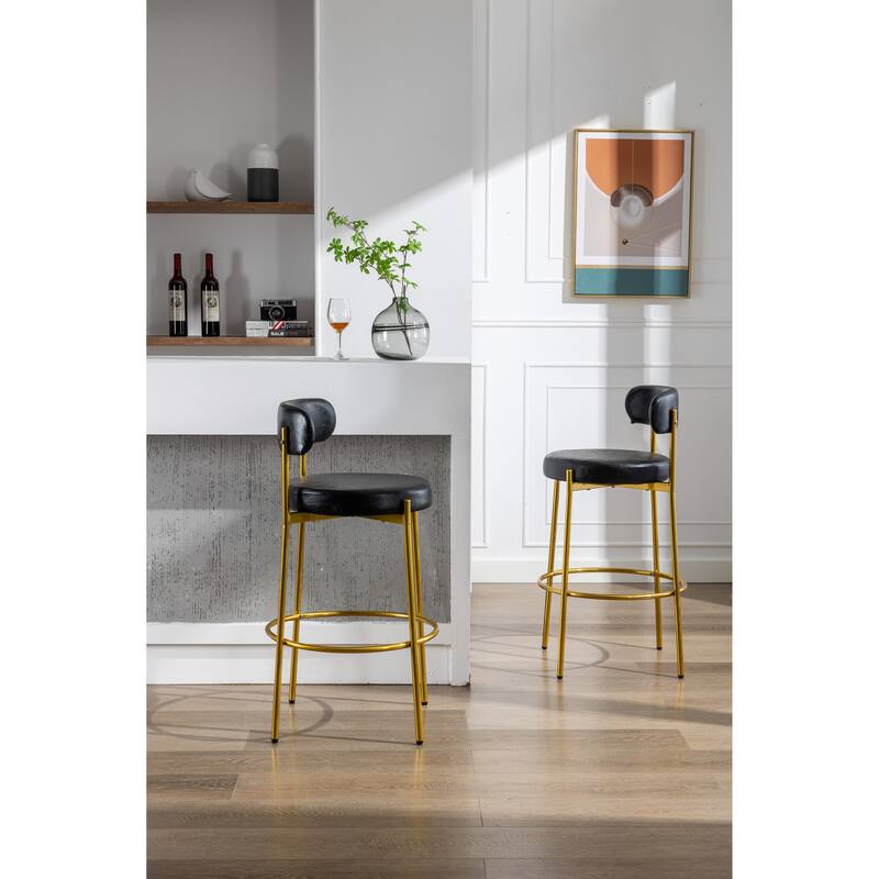 Counter Height Bar Stools Set of 2 Modern Armless Chairs
