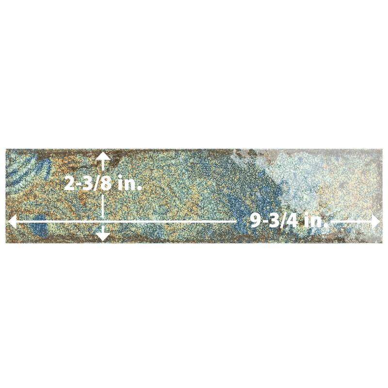 Merola Tile Gaudi React Brick Ocean 2-3/8" x 9-3/4" Porcelain Floor and Wall Tile