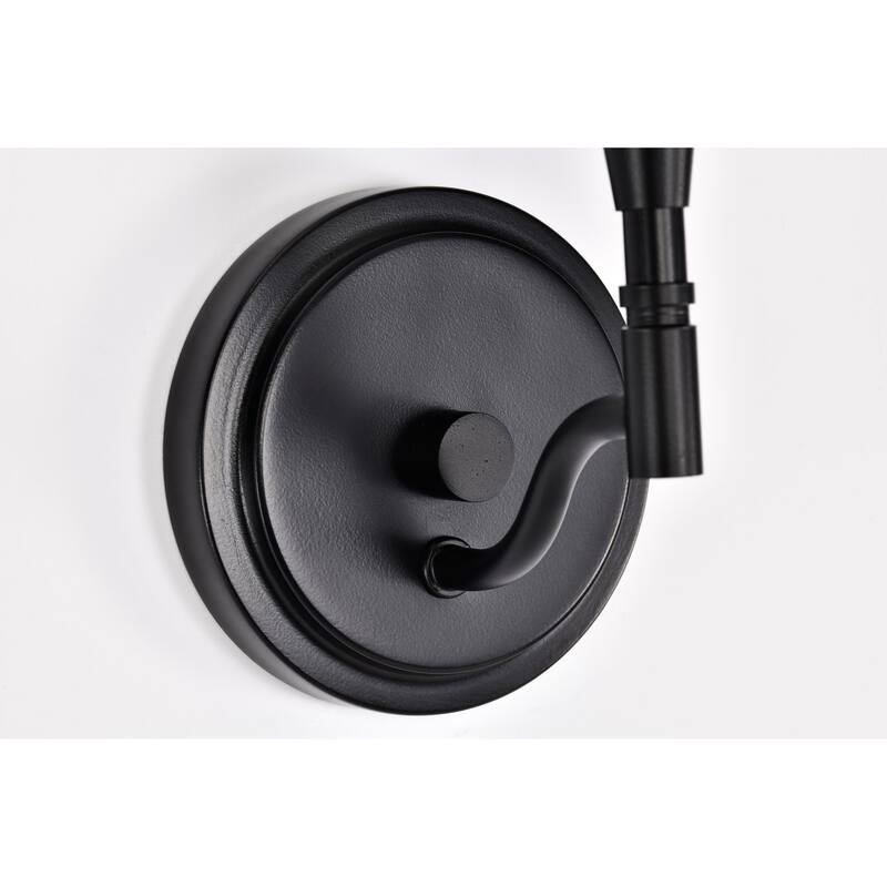 Liam 1 Light Vanity Matte Black White Opal Glass - Matte Black