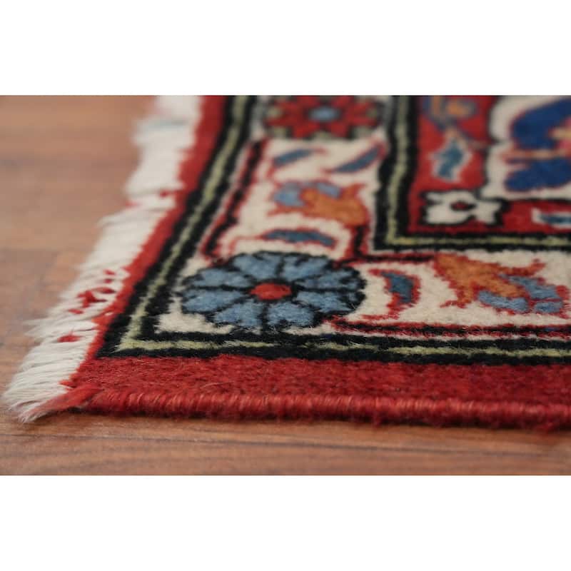 Hand Knotted Oriental 100% Wool Carpet Traditional All-Over Navy Blue & Blues Isfahan Area Rug - 10' 5'' X 7' 1''