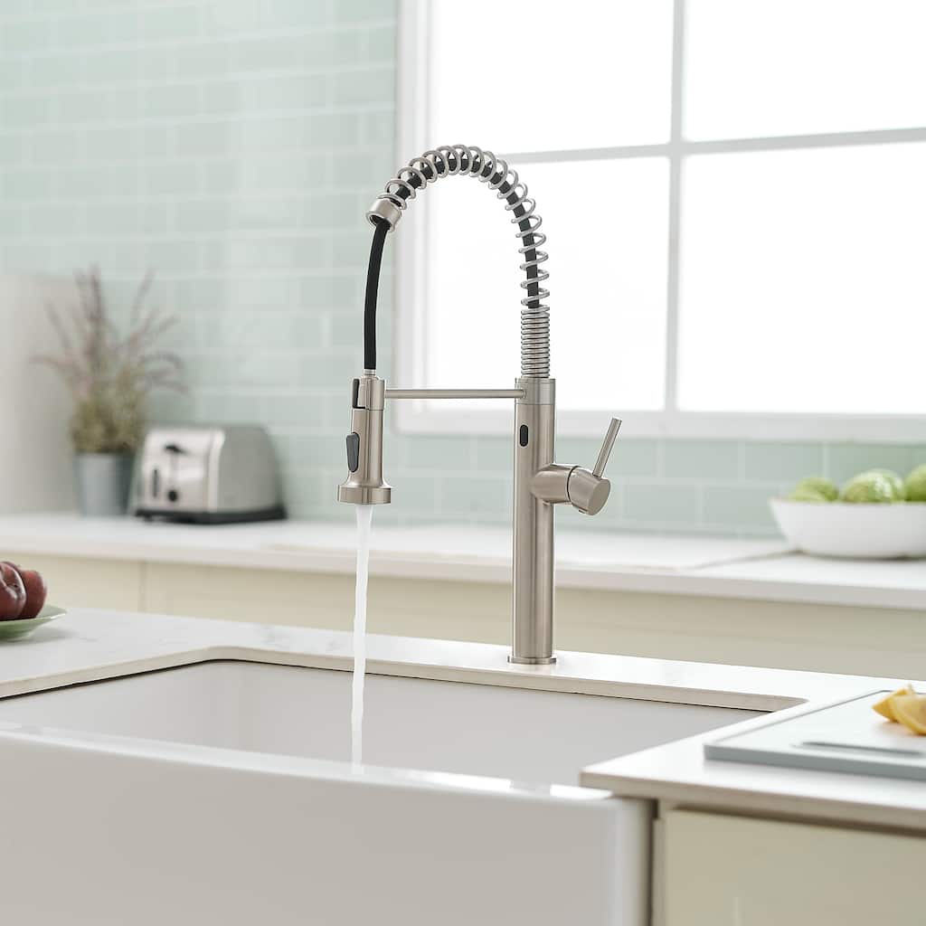 Touchless Chrome Sensor Single Handle Pull Down Kitchen Faucet