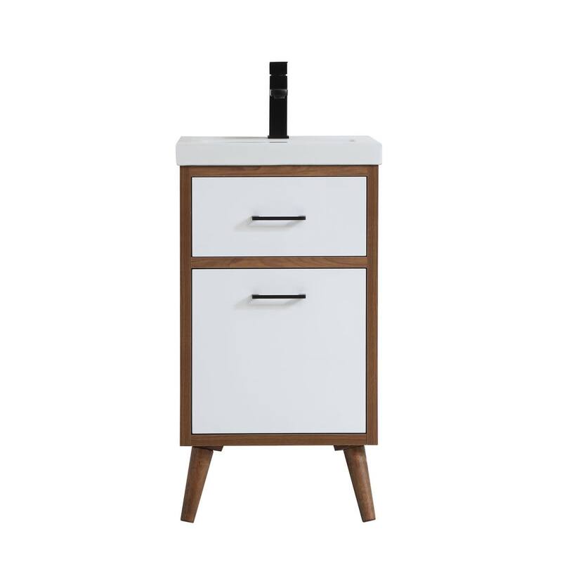 Elegant Lighting VF41018 Boise 18" Free Standing Single Basin Vanity - Matte White