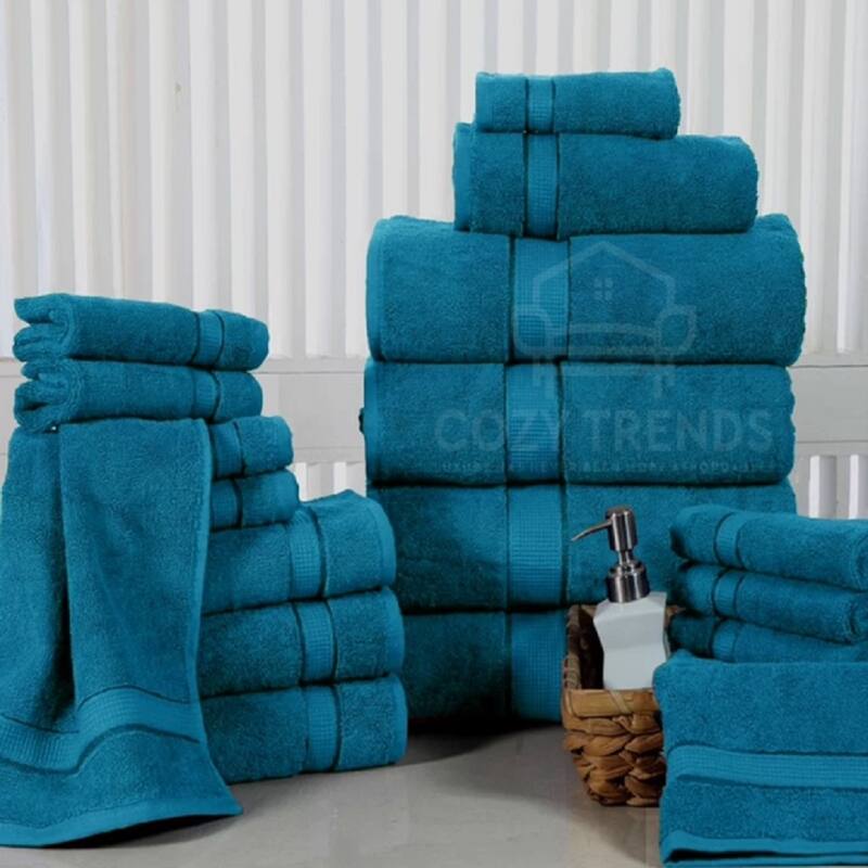 18PC Bath Towel Set 100% Long Stapled Cotton Thick Absorbent Soft 600 GSM