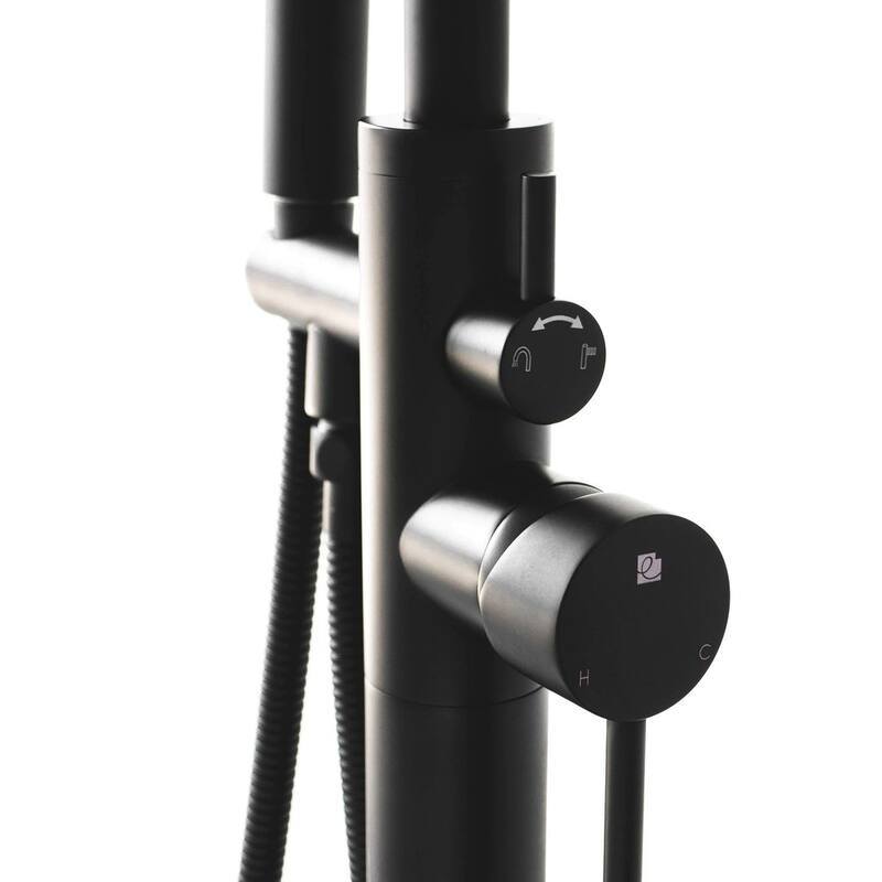 SevenFalls 8017 Single Handle Floor Mounted Tub Filler with Handheld Shower