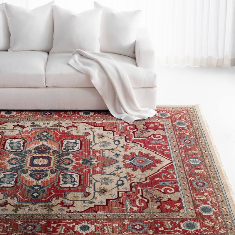 Lauren Ralph Lauren, Quentin Traditional Medallion Fringe Rug