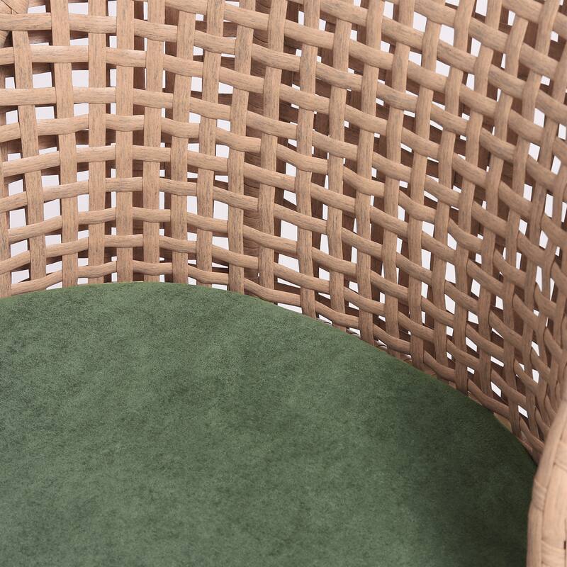 28"/29" Set of 2 Rattan Counter Height Swivel Bar Stools Chenille Cushion