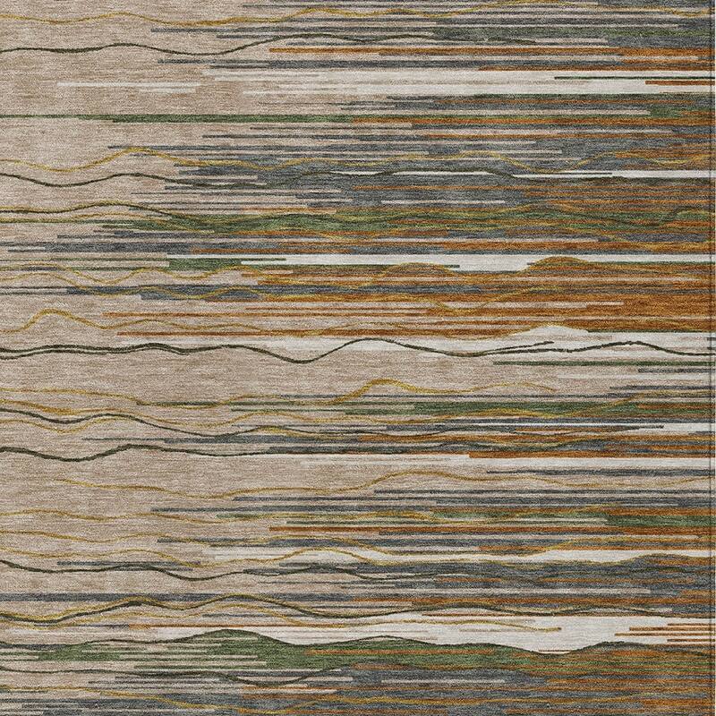 HomeRoots Striped Transitional Rectangle Outdoor Rug
